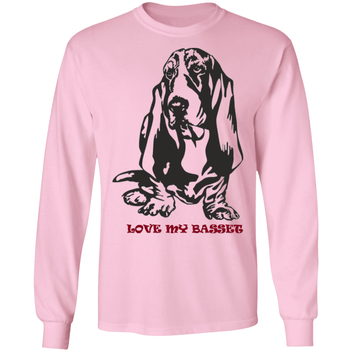 love my basset long sleeve Cotton T-Shirt