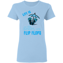 Load image into Gallery viewer, Life better flip flops  Ladies&#39; T-Shirt
