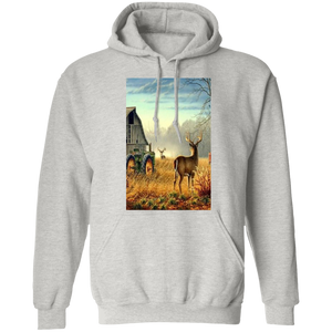pullover hoodie - barn scene
