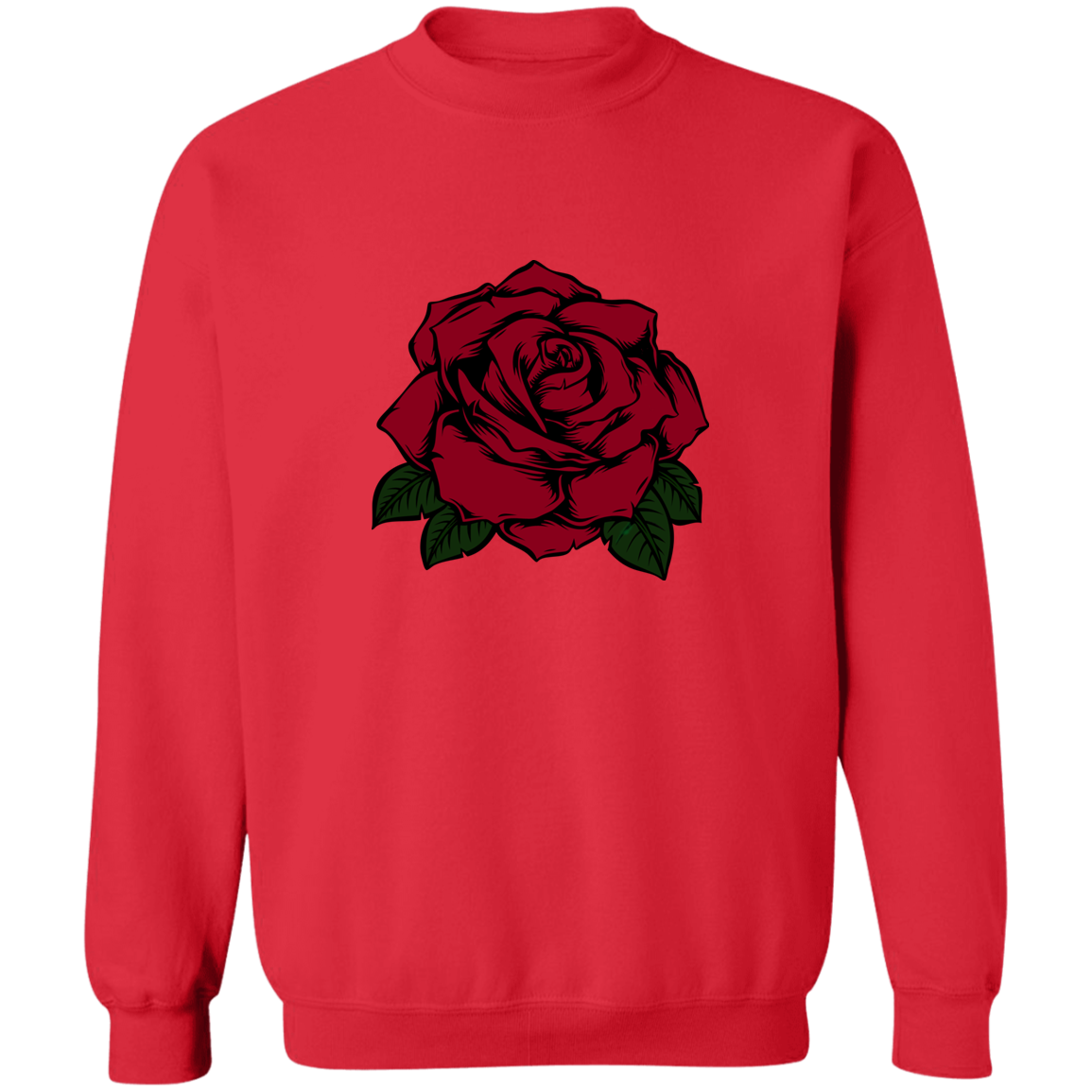 Rose Crewneck Pullover Sweatshirt