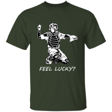 Load image into Gallery viewer, Baseball catcher - feel lucky  (w) - T-Shirt - youth
