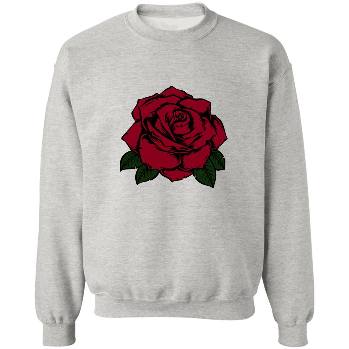 Rose Crewneck Pullover Sweatshirt