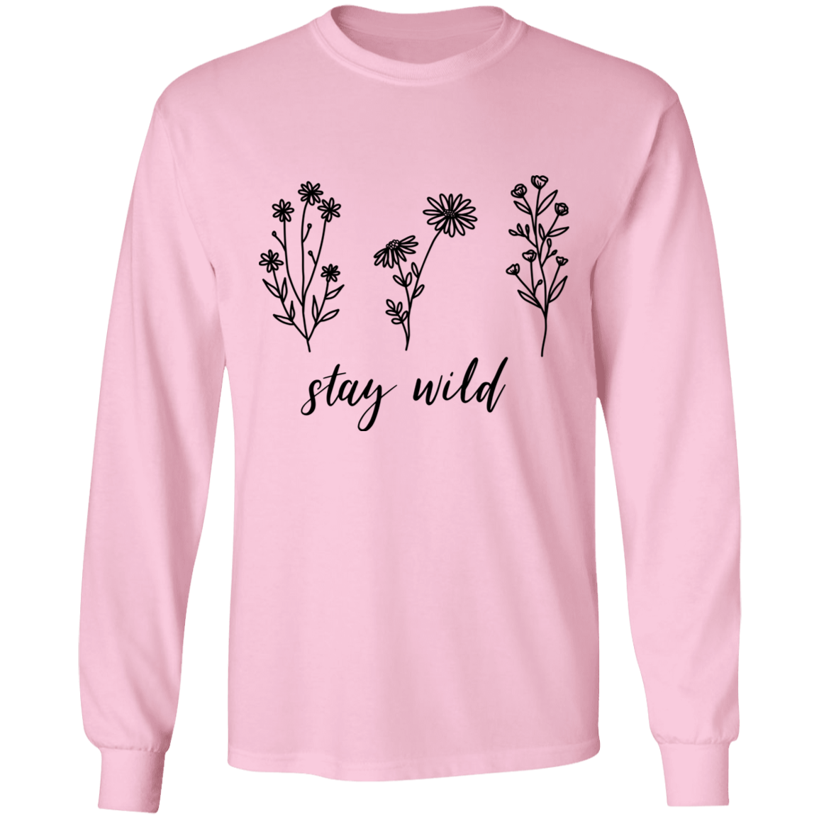 Stay Wild Cotton T-Shirt Long sleeve