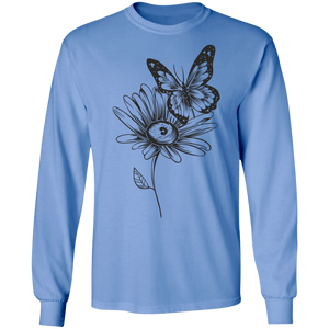 Wildflower and Butterfly long sleeve Cotton T-Shirt