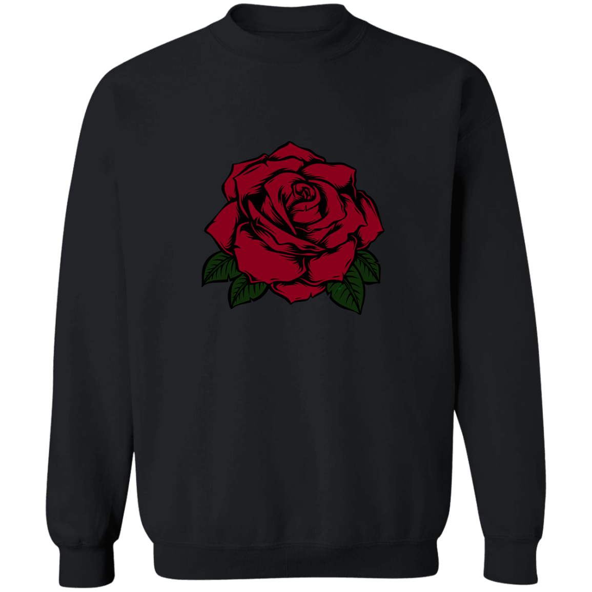 Rose Crewneck Pullover Sweatshirt