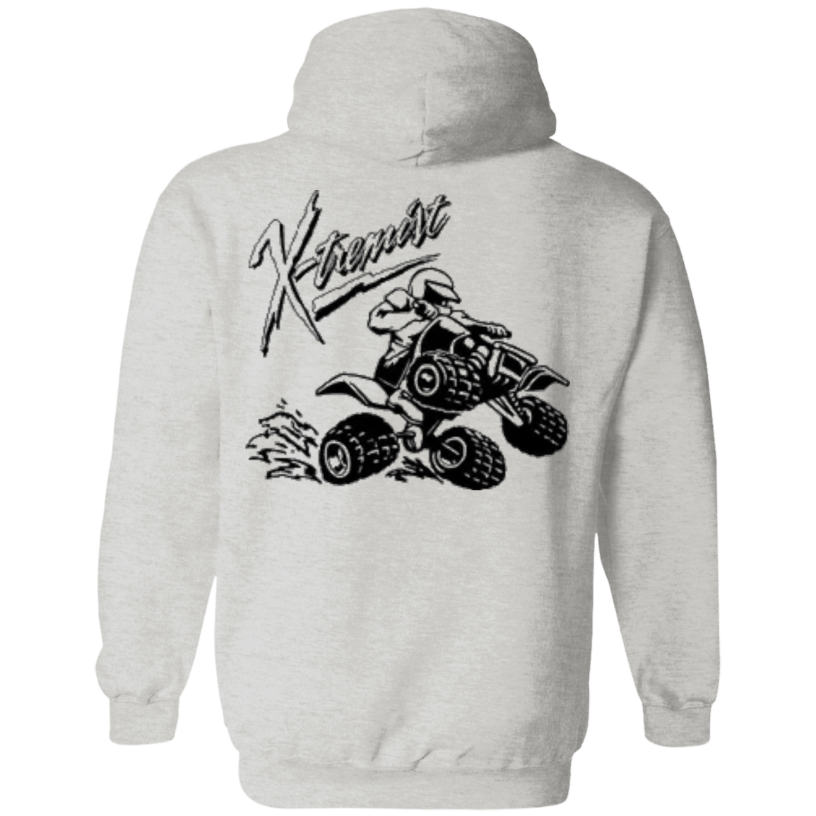 adult 4-wheeler extreme hoodie front and back print