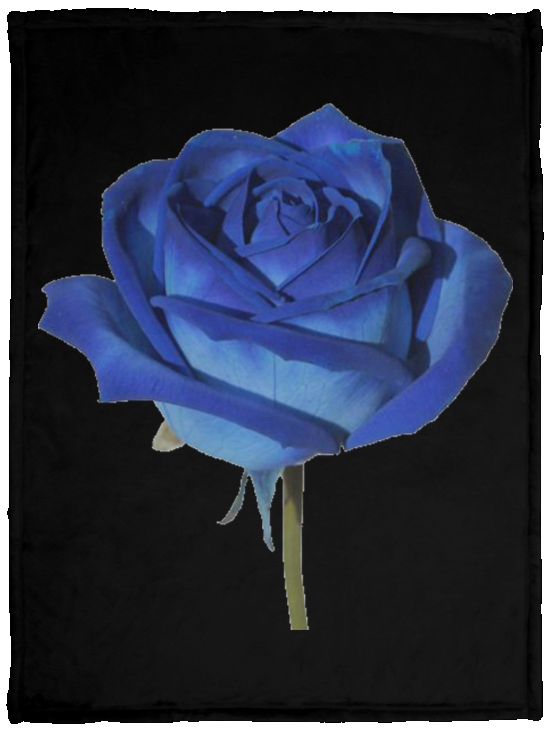 Blue Rose Fleece Blanket - 30x40