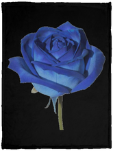 Load image into Gallery viewer, Blue Rose Fleece Blanket - 30x40
