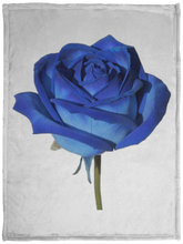 Load image into Gallery viewer, Blue Rose Fleece Blanket - 30x40
