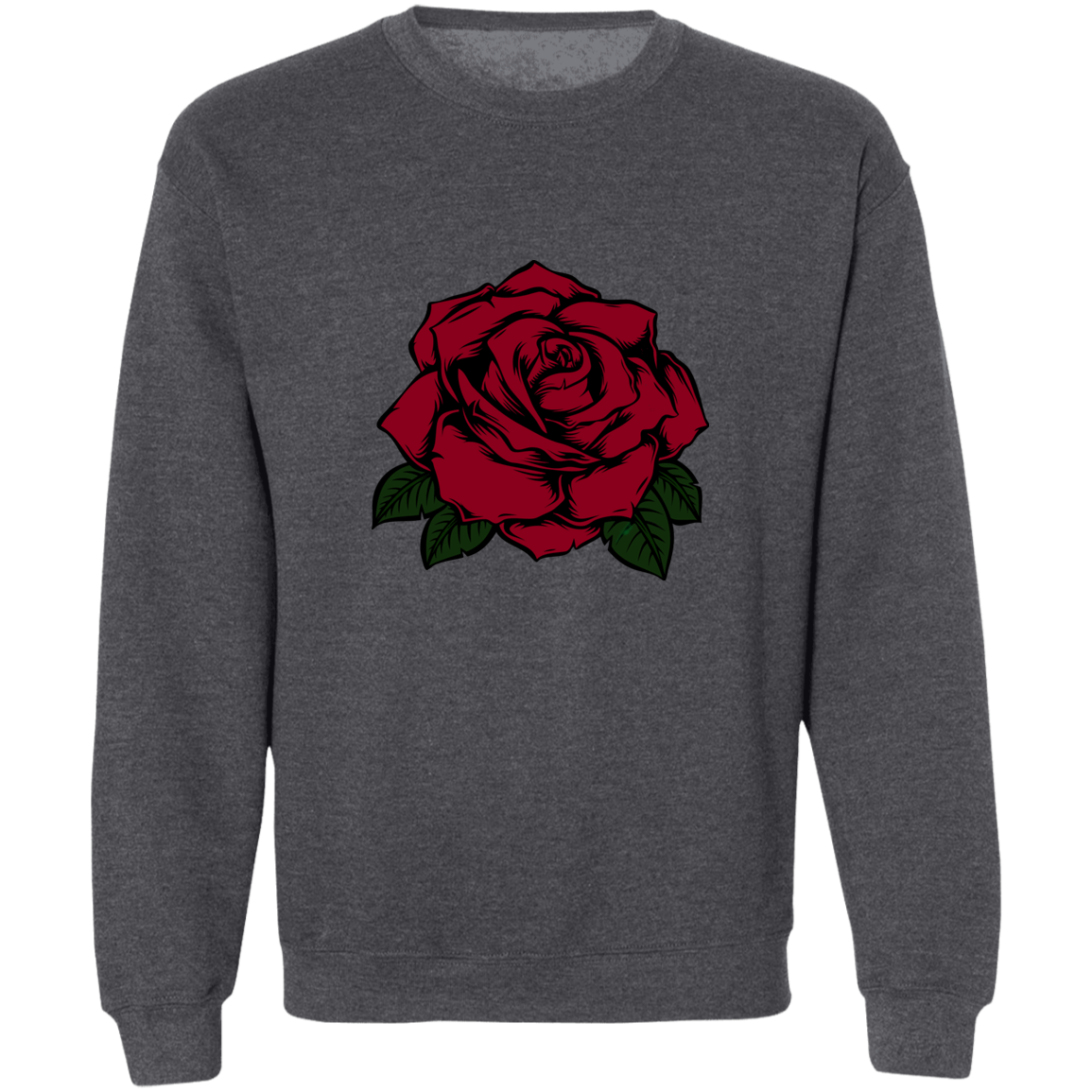 Rose Crewneck Pullover Sweatshirt