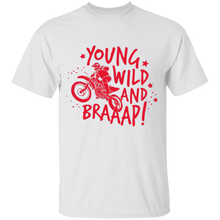 Load image into Gallery viewer, youth young and wild motorcycle short sleeve t&#39;shirt
