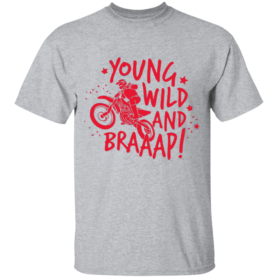 youth young and wild motorcycle short sleeve t'shirt