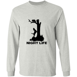 Night Life long sleeve Cotton T-Shirt