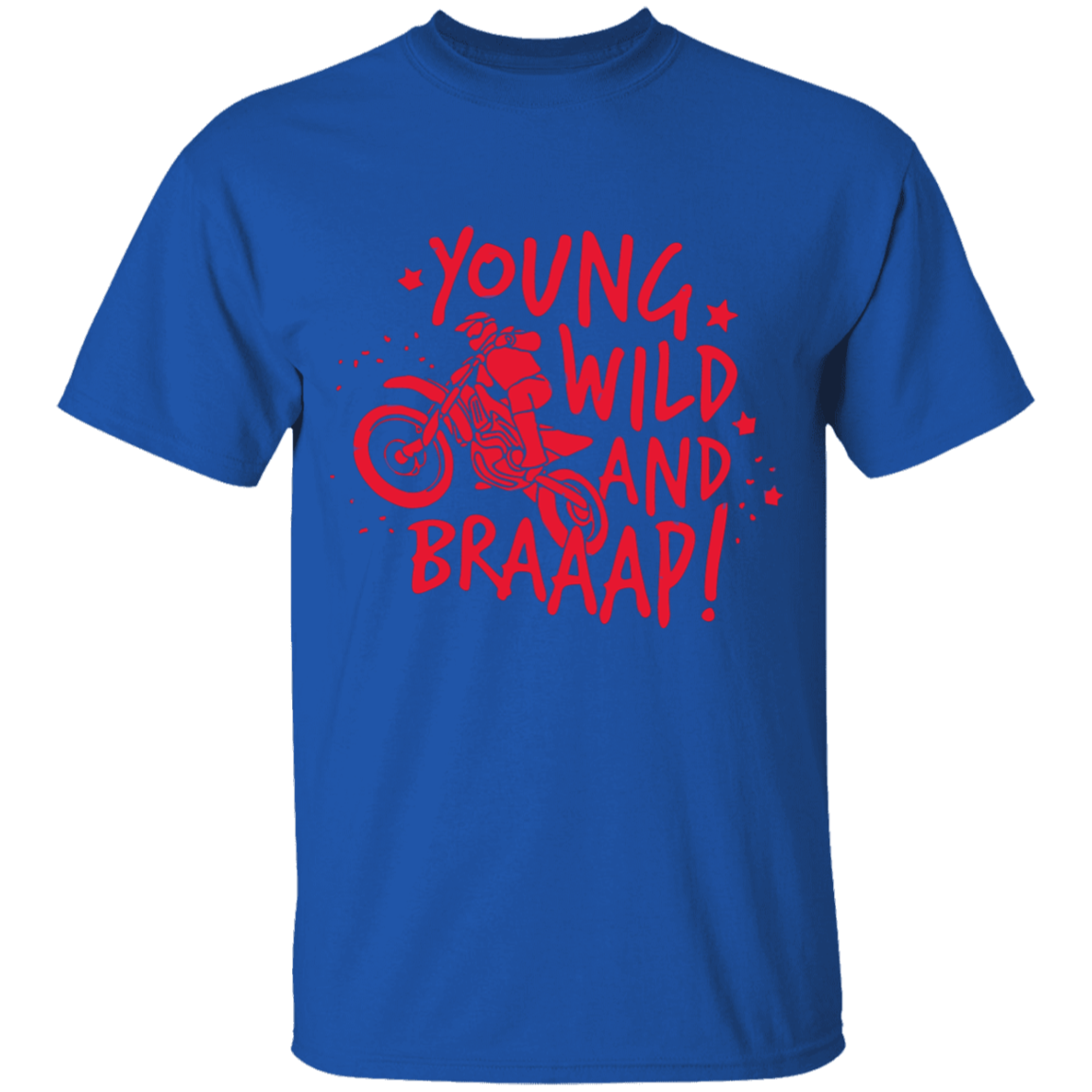 youth young and wild motorcycle short sleeve t'shirt