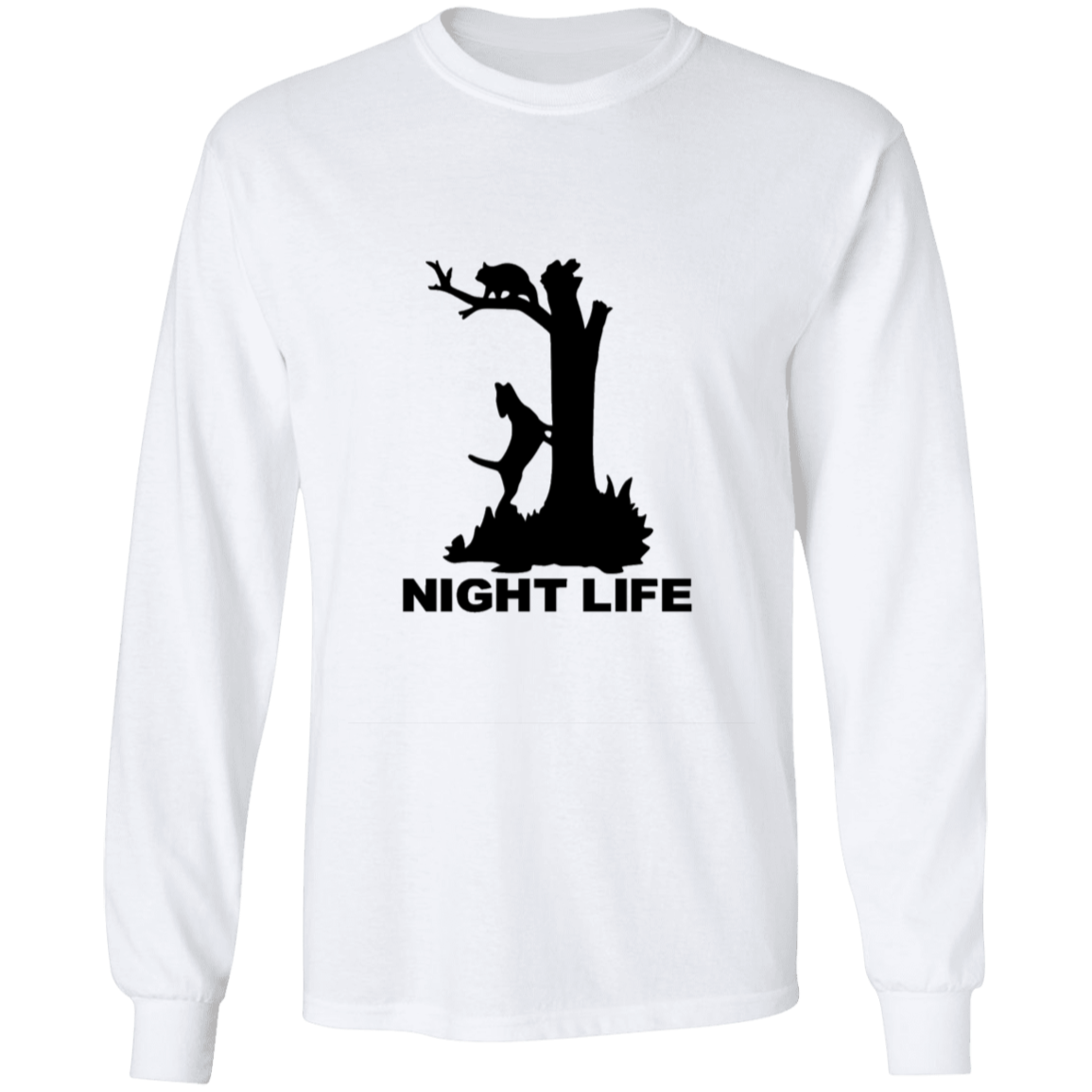 Night Life long sleeve Cotton T-Shirt