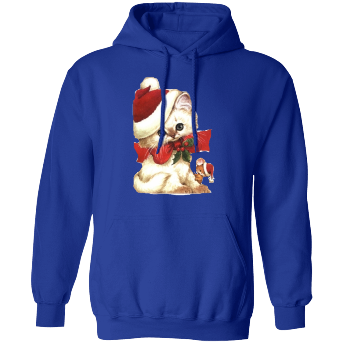 Kitten Santa Pullover Hoodie