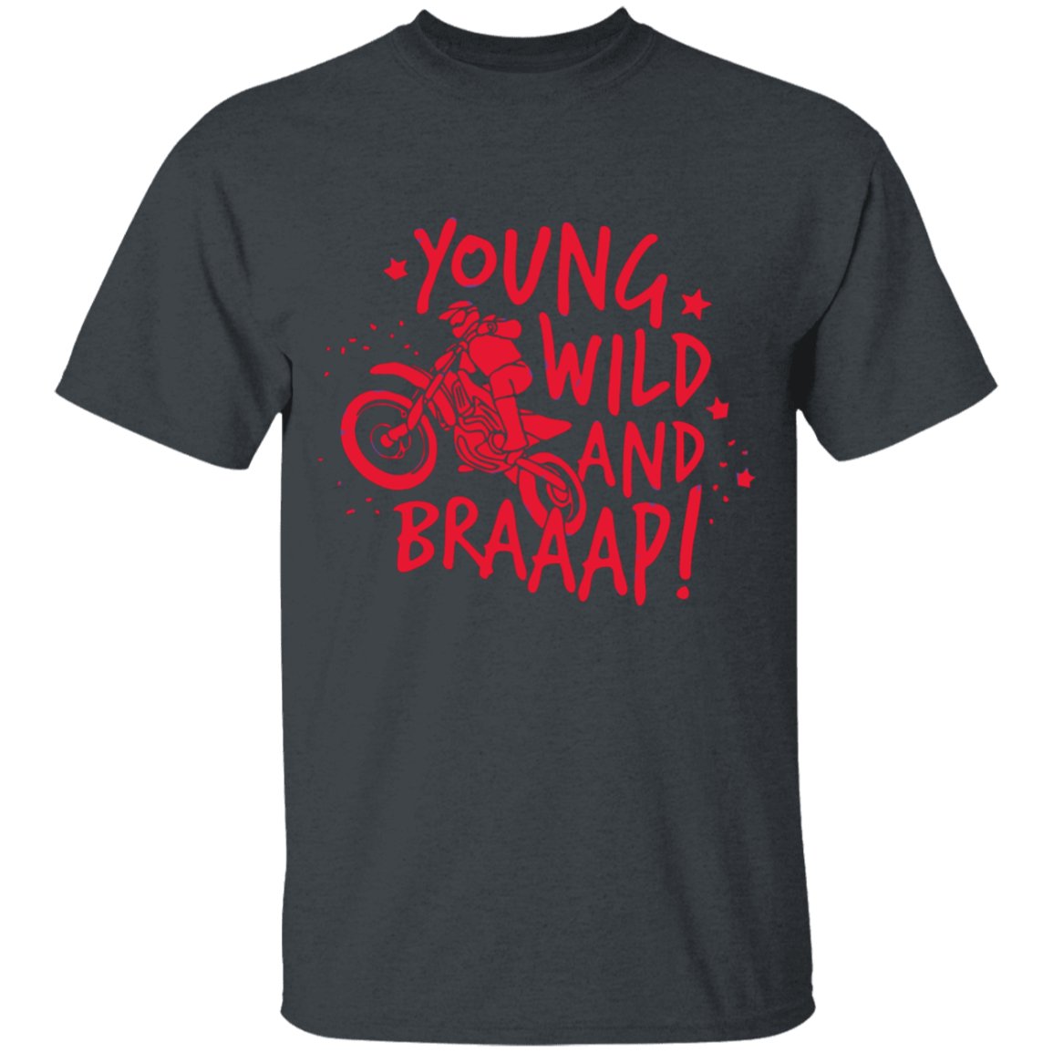 youth young and wild motorcycle short sleeve t'shirt