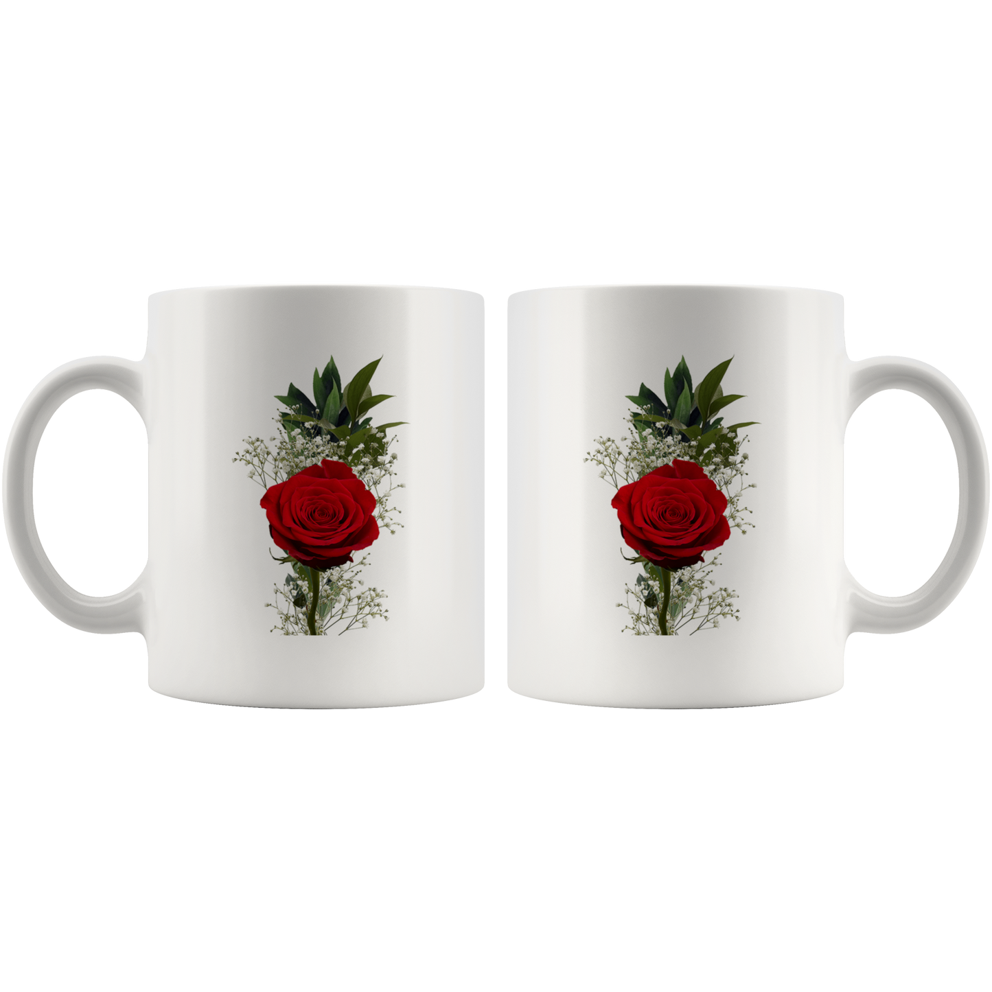 Rose mug white 11oz