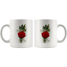 Load image into Gallery viewer, Rose mug white 11oz
