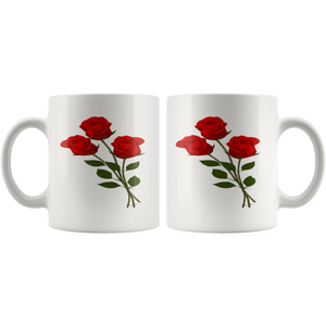 3 rose 11 oz mug (white)