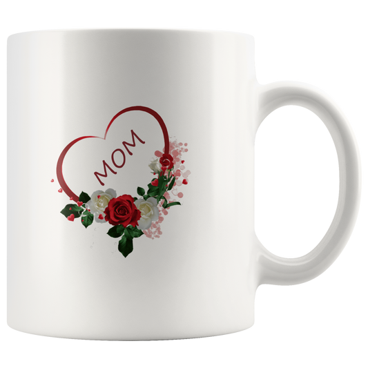 Mom Rose Heart Mug