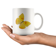 Load image into Gallery viewer, YELLOW  BUTTERFLY - WHITE MUG
